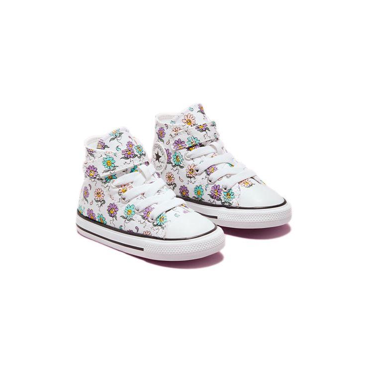 Converse Chuck Taylor All Star High Easy-On TD Friendly Floral  Baby Sneakers White Pixel-Purple 771601C