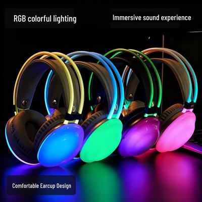 Новая светящаяся игровая Bluetooth-гарнитура накладного типа с ультрадолгим временем работы от аккумулятора и шумоподавлением