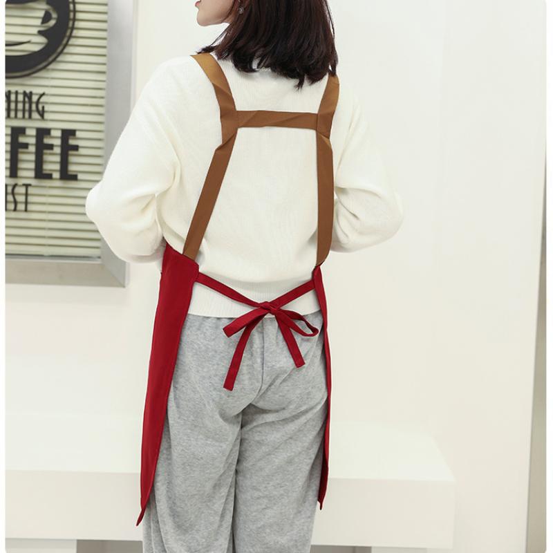 Waterproof and Oil Resistant Solid Color Kitchen Apron Durable with Pockets Suitable for Men and Women Adjustable Work Apron