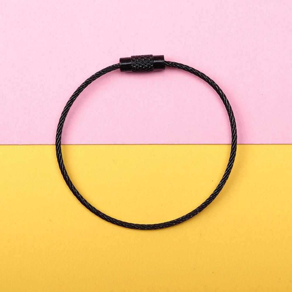 5/10pcs Screw DIY Rope Rotating Metal Material Key Ring Wire Ring Key Chain Buckle