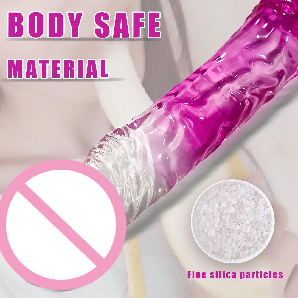 Реалистичные дилдо Большой желеобразный дилдо Анальный клиторальный мастурбатор Кристаллические секс-игрушки Взрослый пенис Присоска Анальная пробка для женщин мужчин