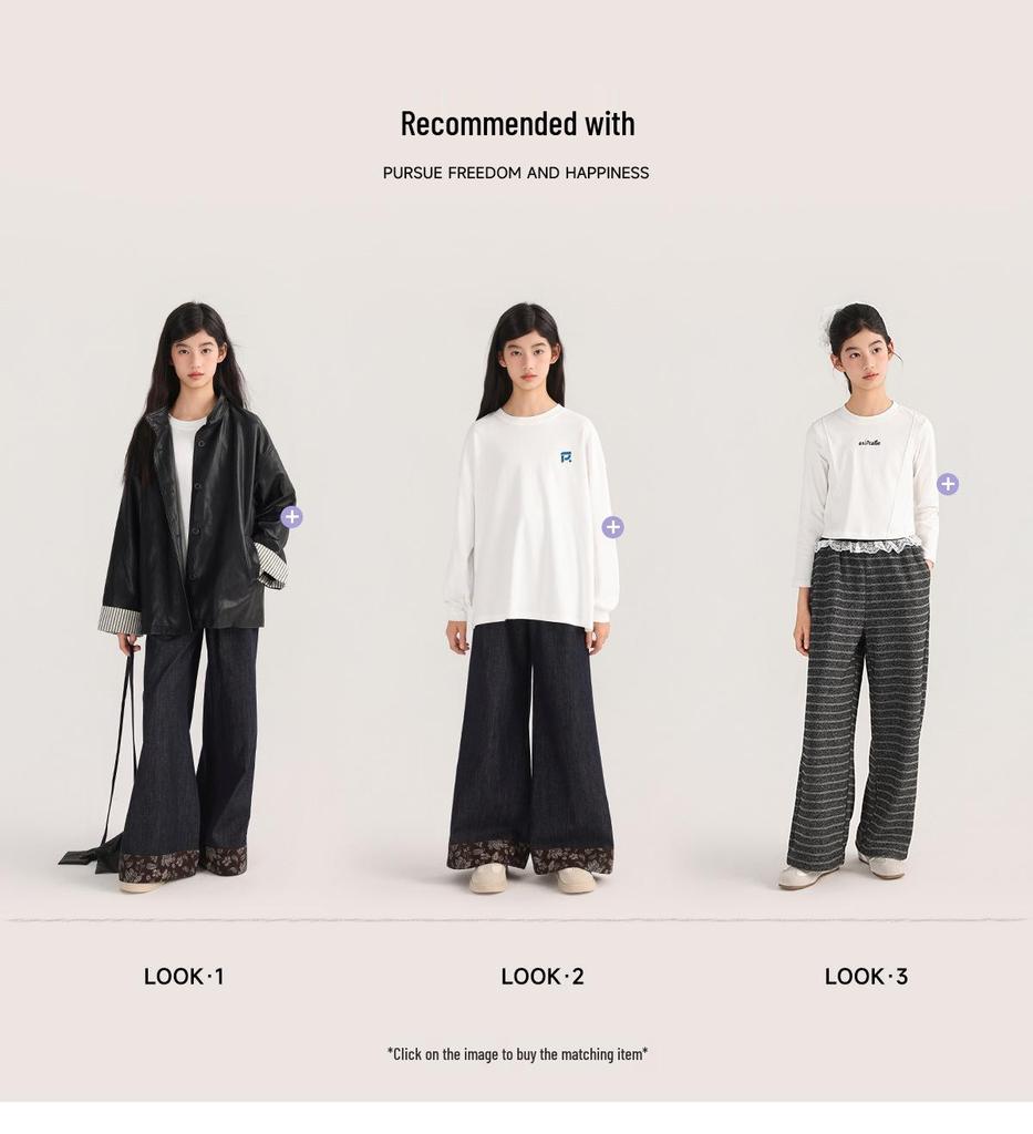 Вязаные брюки-кюлоты для девочек Tao Town - Стильная повседневная одежда для детей на весну и осень