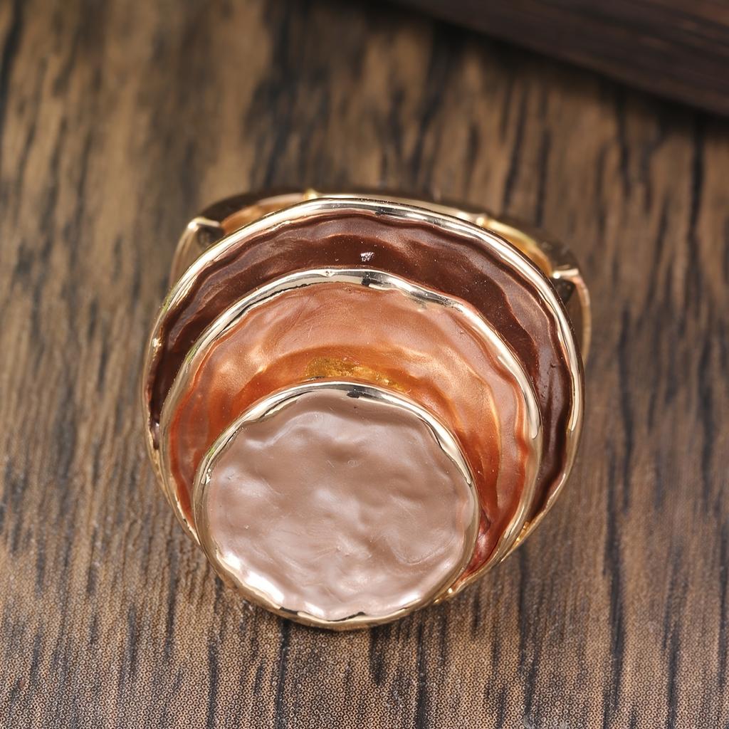 1 шт. богемное эластичное кольцо из цинкового сплава, трехслойное эмалированное кольцо, особый уникальный дизайн, индивидуальное элегантное женское вечерние одинаковые кольца