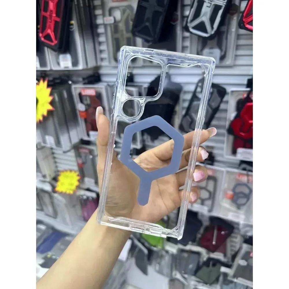 Устойчивый к царапинам прочный чехол UA для Samsung Galaxy S25 Ultra Plus 5G с магнитной защитой военного класса, прозрачный чехол