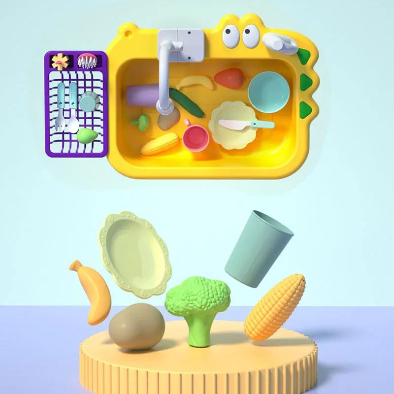 Рыбалка Игрушки Водные Игры Подарок для Малыша Новый Кран Игровая Раковина Кухонная Раковина Игрушка Электрический Кран Игровые Кухонные Игрушки Бассейн Плавающие