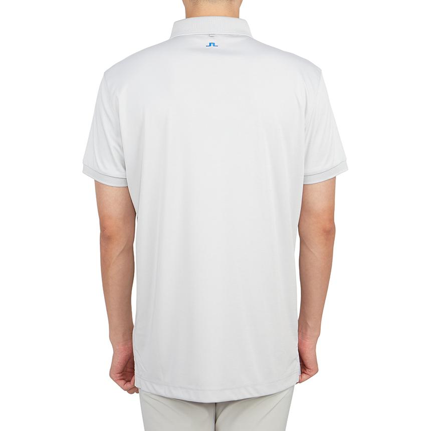 J.Lindeberg Letter Print Casual Short Sleeve Polo Shirt Men polo shirts Light-Gray GMJT07642-U199