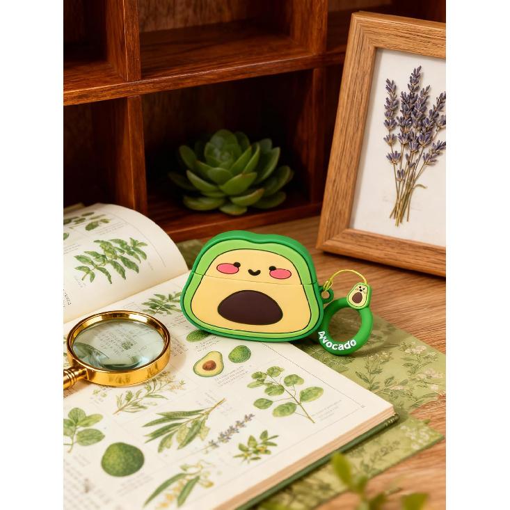Cute Case for AirPods Pro3 Kawaii Cover Fun Design Shockproof Anime Adorable Anti-Fall Cases for AirPods Pro 3rd Generation for Women Men (Avocado)