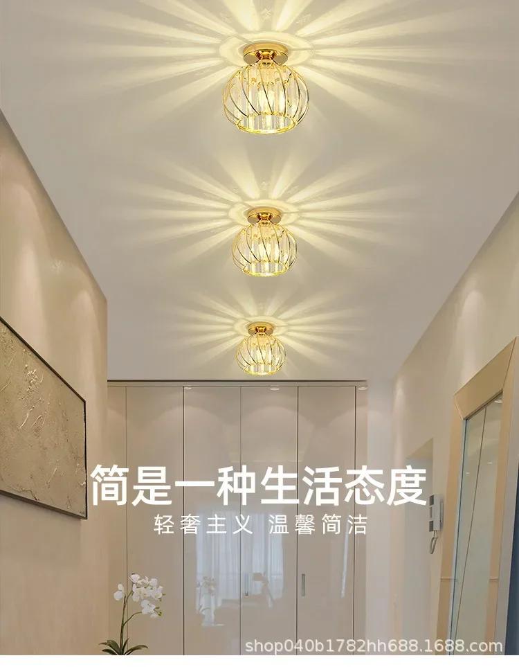 Lantern Crystal Chandelier Aisle Light Simple Modern Bedroom Bedside Lamps Corridor Chandelier Nordic LED Ceiling Balcony Lights