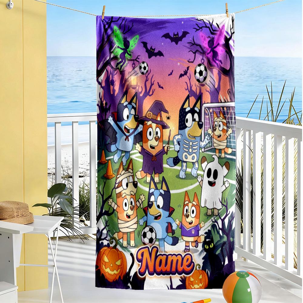Happy Holiday Celebration Customize Text Beach Towel Super Soft & Absorbent Suitable for Sports Travel Swimming Yoga Bathroom Beach And Pool