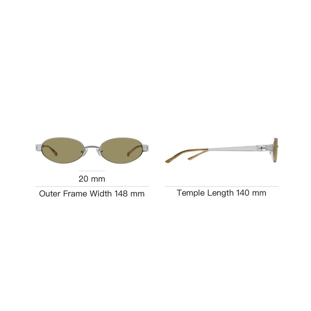 Gentle Monster Logo Metal Oval Sunglasses Unisex sunglasses Silver CALI02-BR