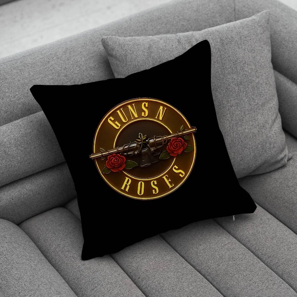 Band GGuns N Roses Print Pattern Sofa Cushion Cover Pillowcase Home Party Car Bedding