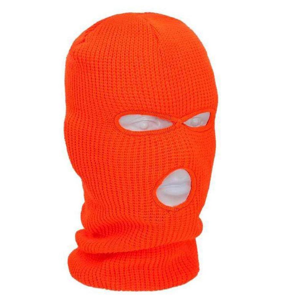 3 Holes Ear Protection Balaclava Scarf Women Winter Cap Knitted Hats Full Face Cover Beanies Hat