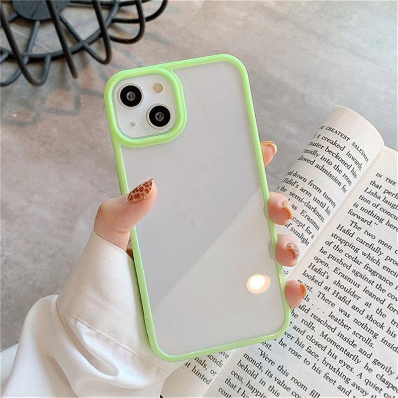 Противоударный силиконовый чехол-бампер Candy для телефона iPhone 14 11 12 13 Pro Max X XS XR 8 7 Plus SE, прозрачная защитная задняя крышка