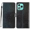 For Honor 400 Lite 5G Wallet Case Glitter Anti-Scratch Leather Stand Phone Cover with Strap
