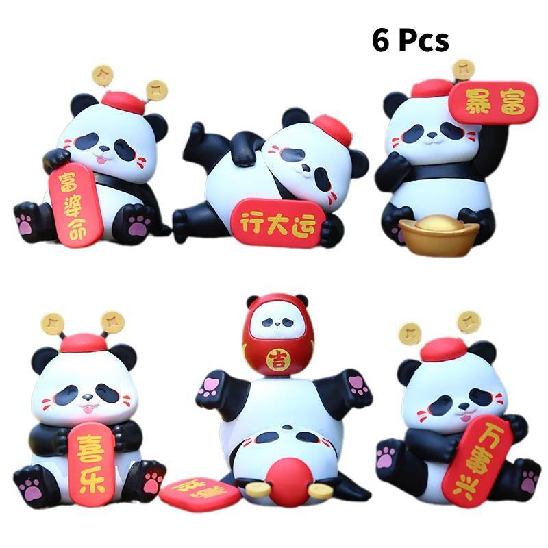 Unique Pvc Panda Series Ornament Perfect For Festive Cake Decorations And Whimsical Room Accessories Gifts