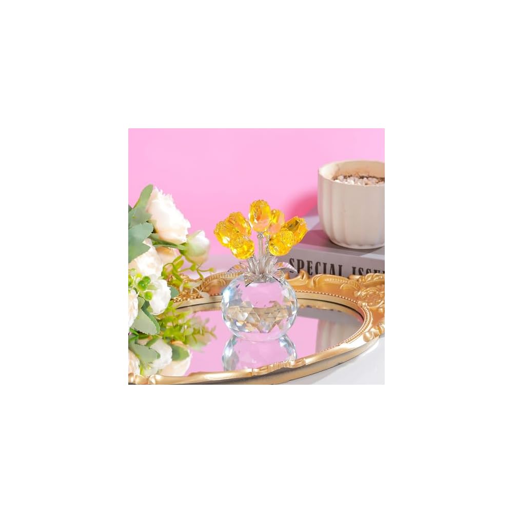 Kertari Birthday Gift for Women - Popular K9 Crystal Rose Flower - Non-Wilting Artificial Rose -