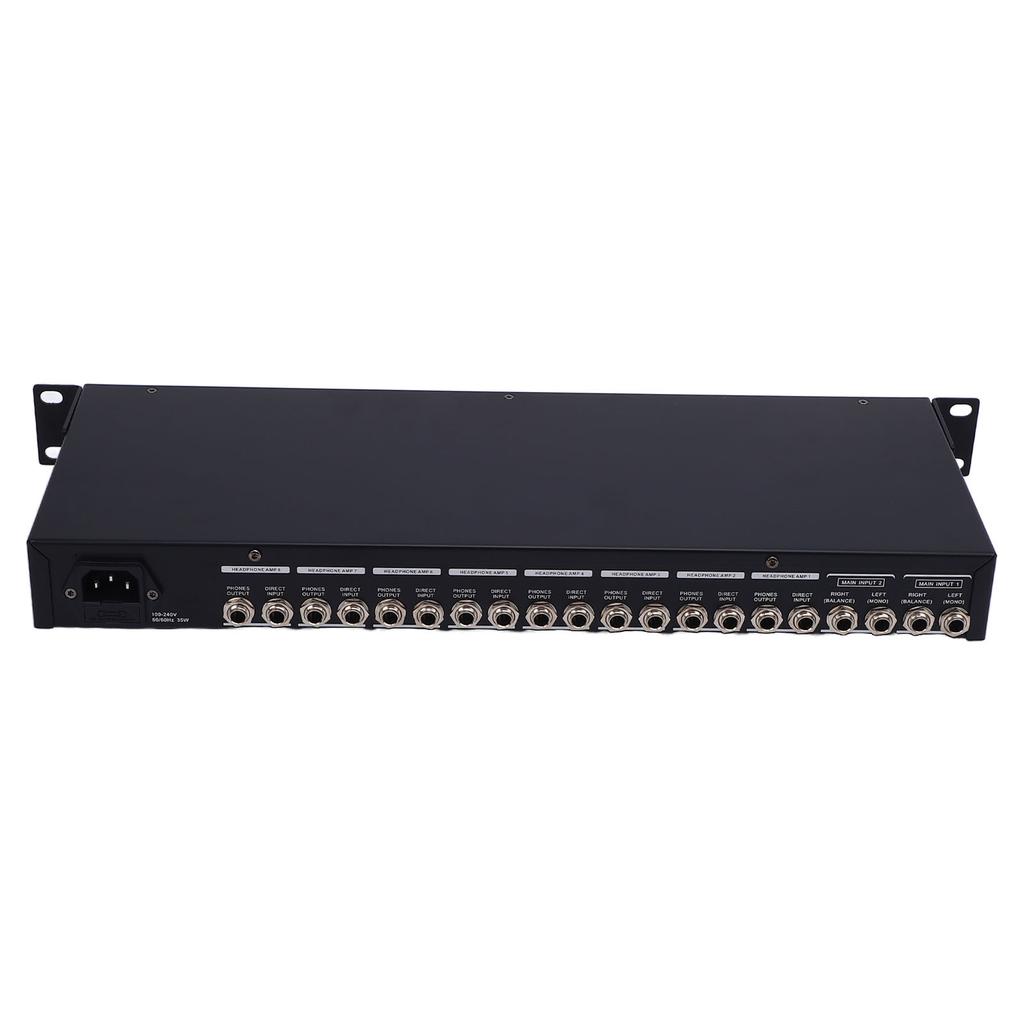 8 Channel Headphone Amplifier Multi Port Stereo Audible Splitter for 1 4 and 1 8 Inch Earphones Studio Live Performance