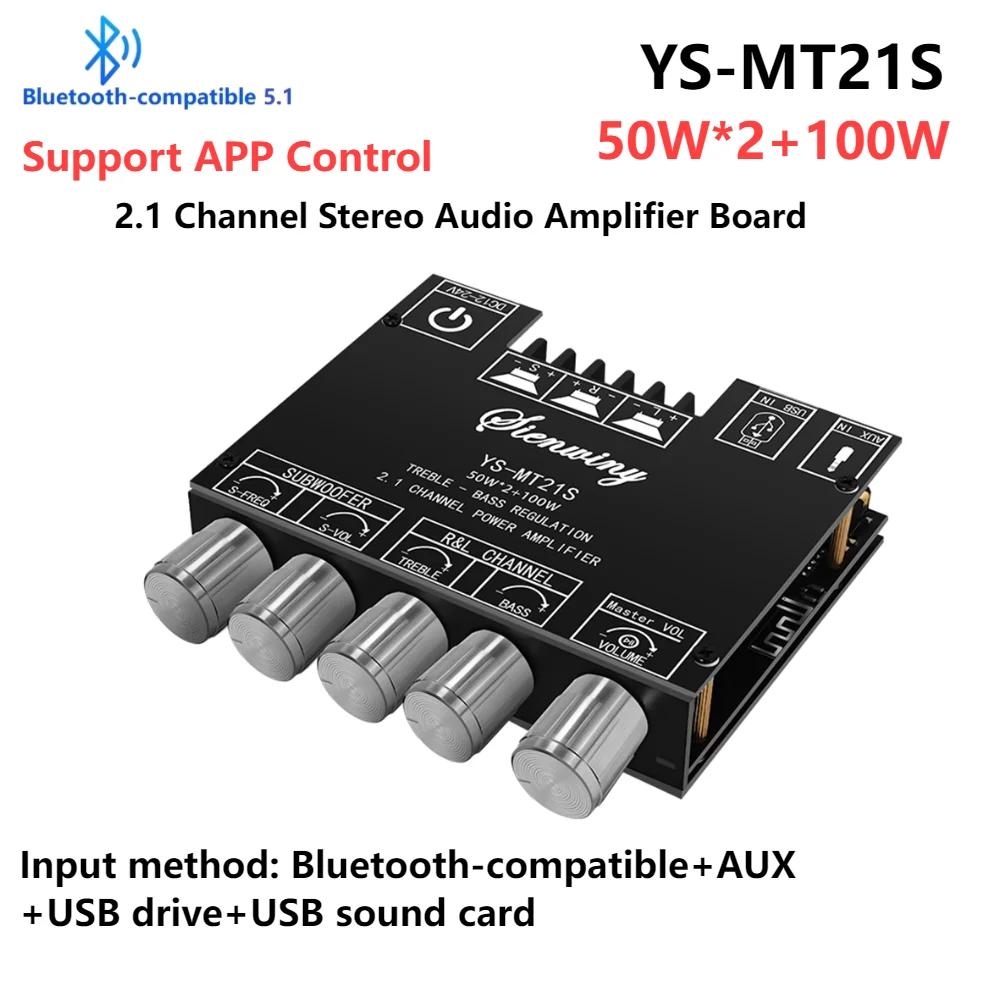 MT21 TB21 Цифровая плата усилителя мощности сабвуфера 2.1/2.0 канала Bluetooth 5.0/5.1 Аудио Стерео усилитель Плата Бас Усилитель AUX