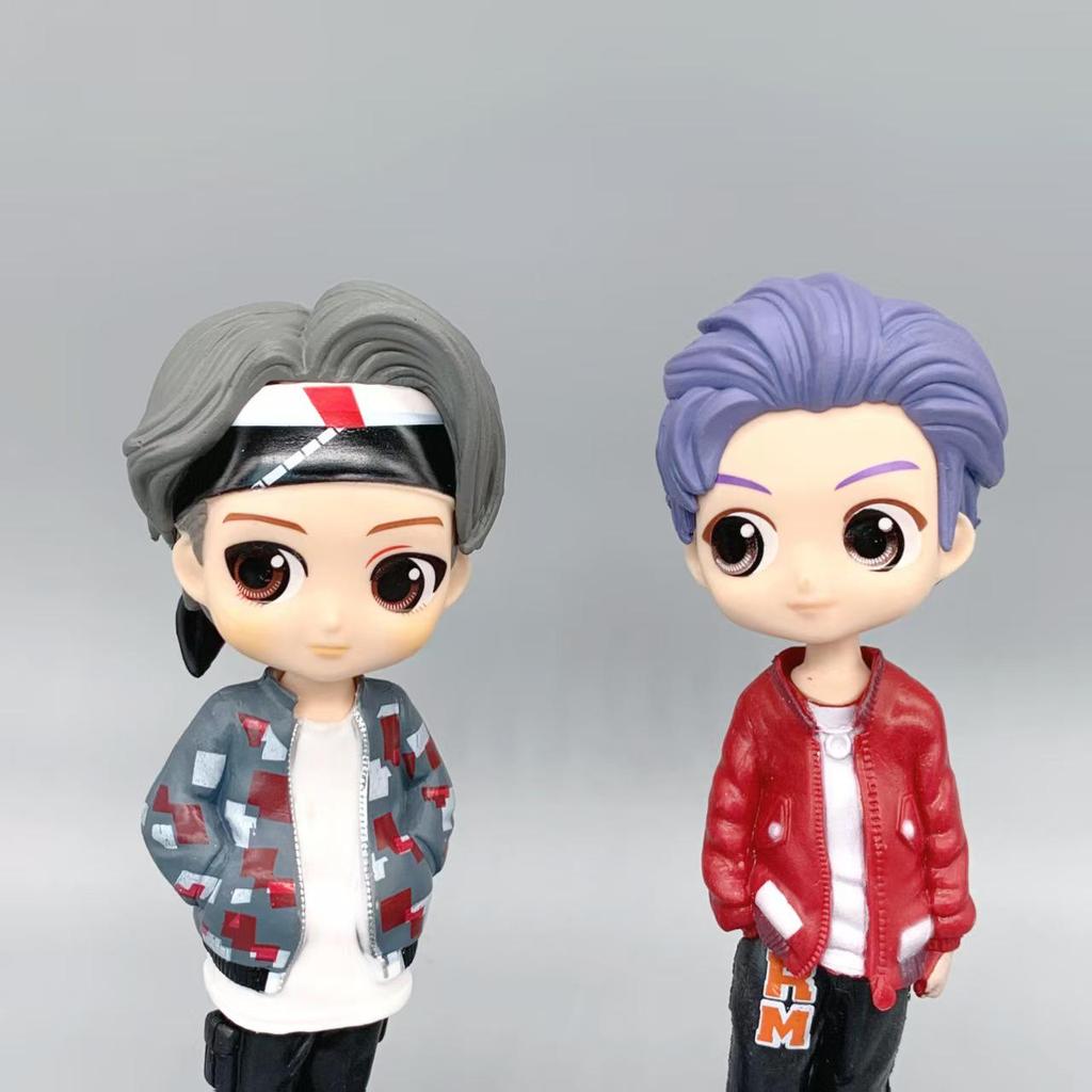 Charming BTS Group Q Version Figurine Ornament - Cute Large Hand Figure for Car