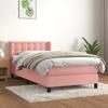 3131188 vidaXL Divan Bed with Mattress Pink 100x200 Cm Velvet