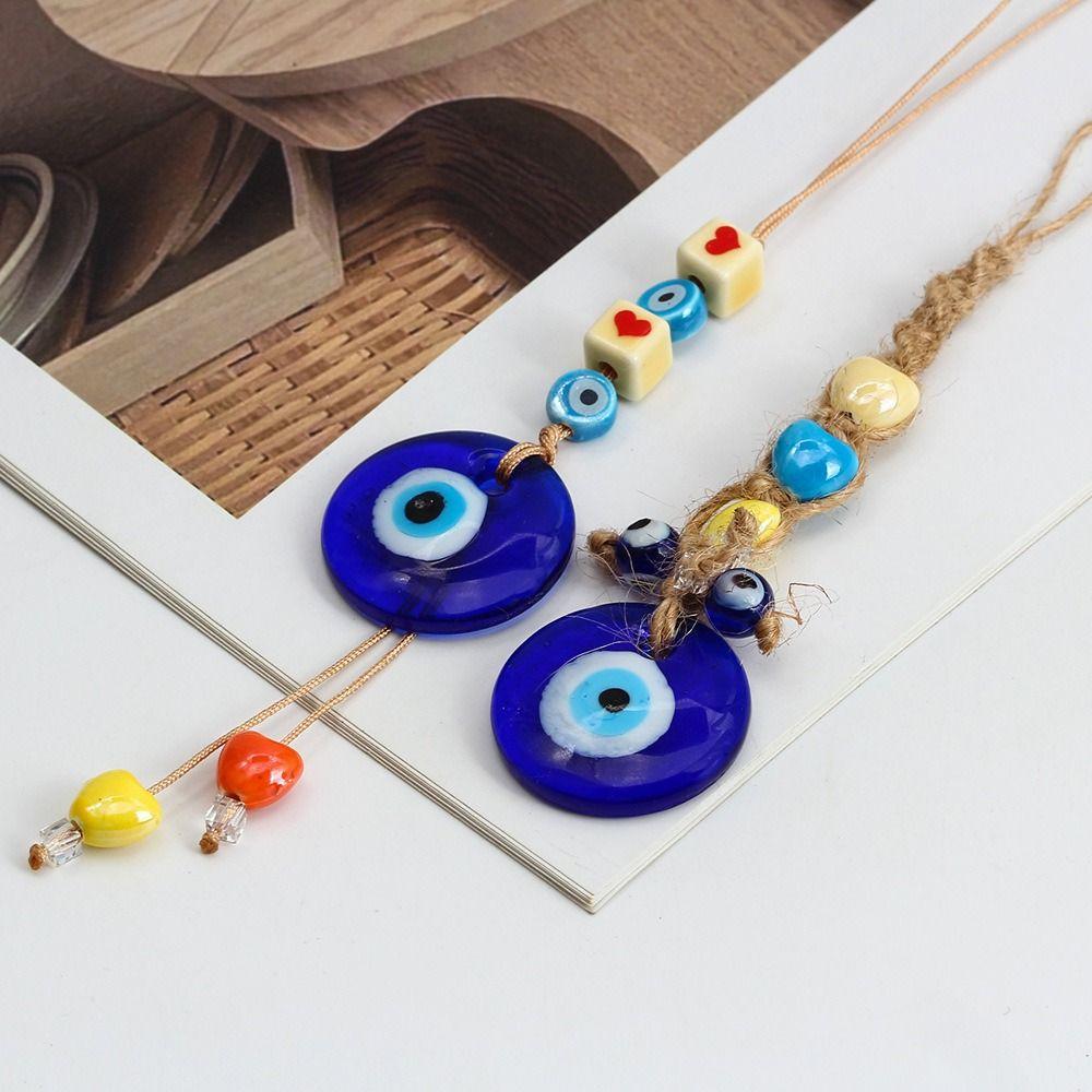 Hanging Colorful Bead Home Wall Hanger Demon Eye Pendant Car Hanger Decoration Blue Eye Key Chain