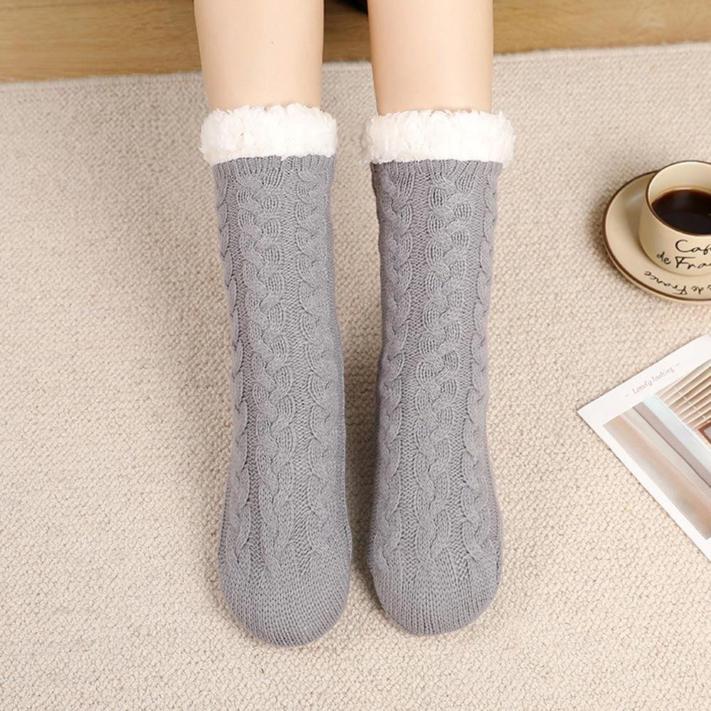 1Pair Polyester Fibre Thermal Socks Plush Snow Socks Fashion Thicken Stockings Women