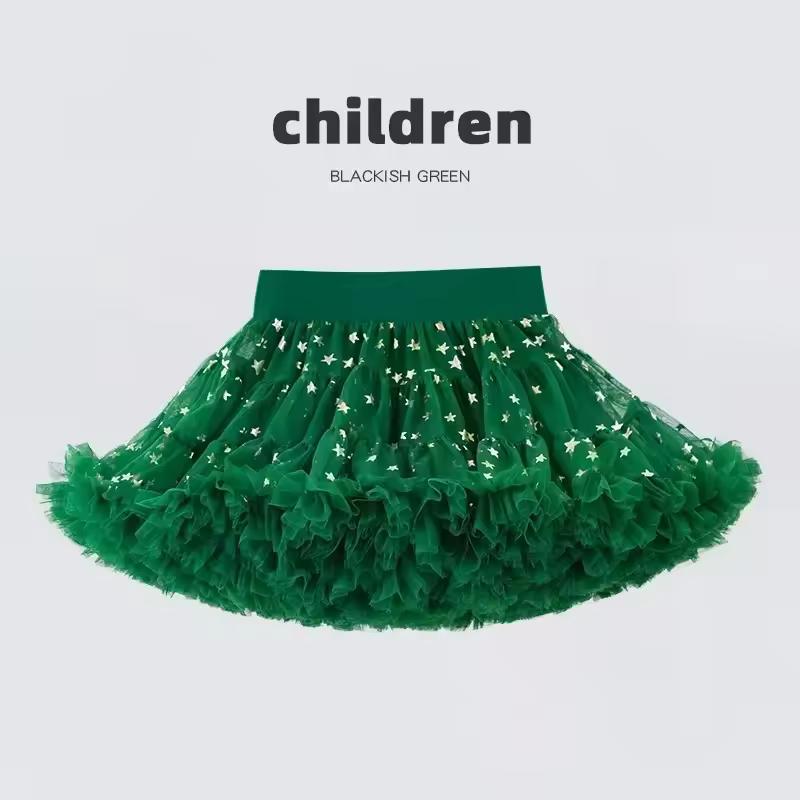 Кружевная юбка для девочек, пышная шифоновая подъюбник, однотонные юбки-пачки, юбка для танцев для девочки, рождественский тюлевый подъюбник, тюль