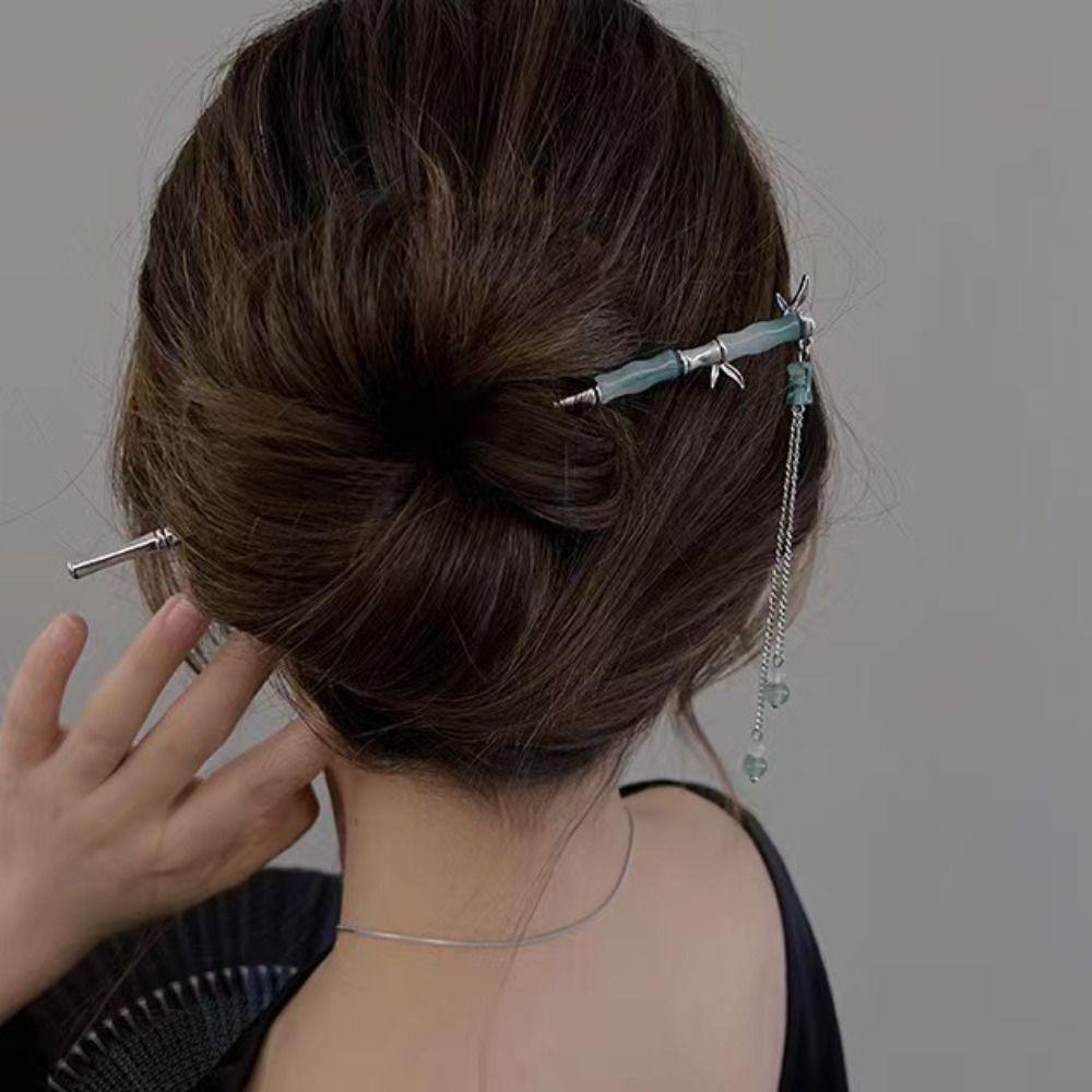 Ancient Style Tassel For Girl Metal Hairpin Chinese Style Headwear Hair Stick Hanfu Hair Fork