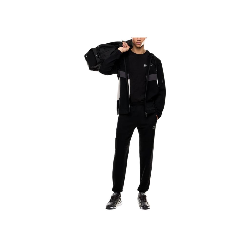 Emporio Armani EA7 Эластичная талия Принт с буквами Хлопок Длинные спортивные штаны Мужские брюки Черный 7M000281-AF12660-UC001