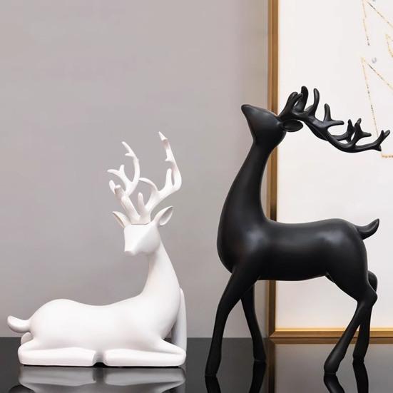 2 шт. настольный орнамент оленя смоляные фигурки оленя стоящего и лежащего оленя