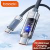 Toocki PD 100 Вт Автоматическое отключение USB-кабель 5A Быстрая зарядка Прозрачный Type C на Type C Кабель для iPhone 15 16 17 Xiaomi Samsung S23