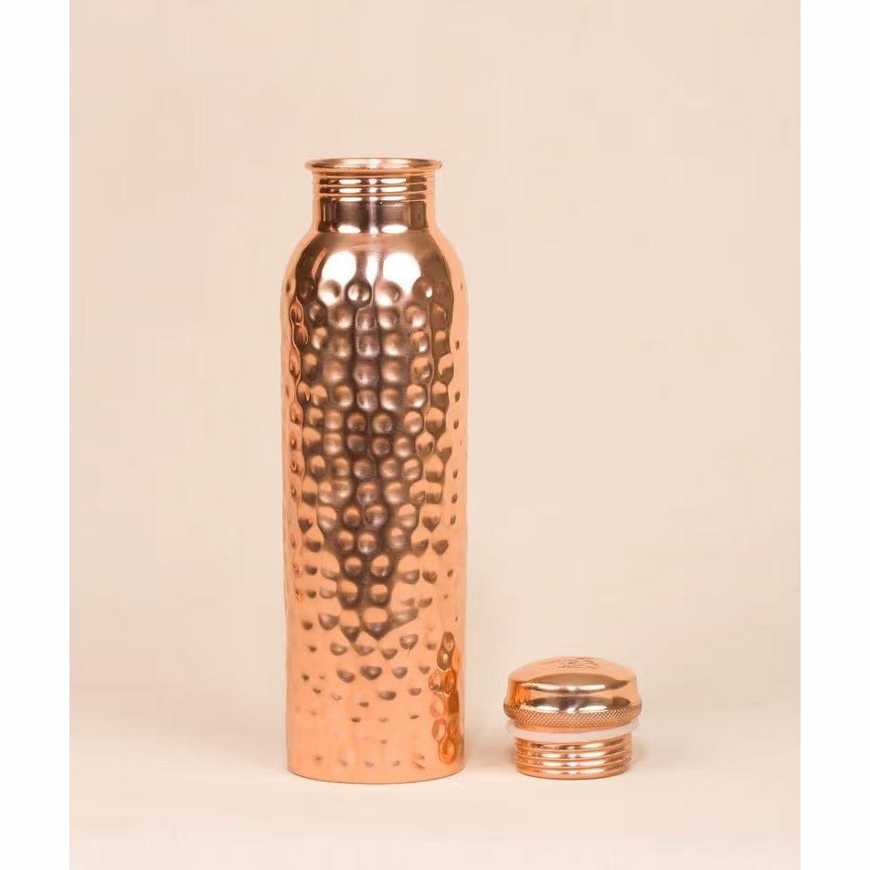 Copper Bottle (800 Ml), Hammered Copper Water Bottle,