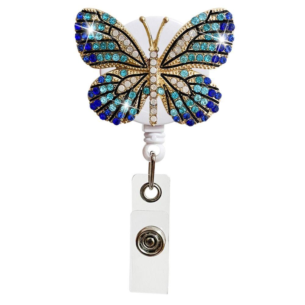 Rotate Badge Reel Clip Rhinestone Name Card Parts New ID Badge Holder