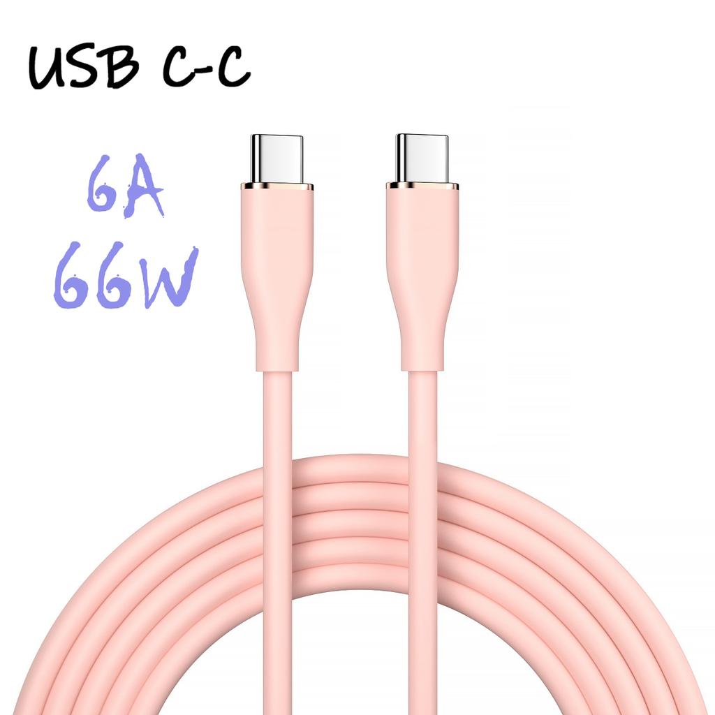 Кабель для быстрой зарядки Liquid Silicon Type C-C USB-C PD 60 Вт SCP 66 Вт для Xiaomi iPhone15 Plus Pro Max