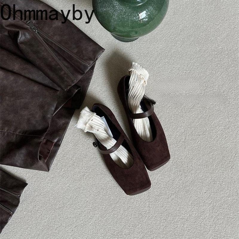 Дизайнерские винтажные туфли-лодочки для женщин Mary Jane, модные туфли с квадратным носком, весенние повседневные балетки 2025 года