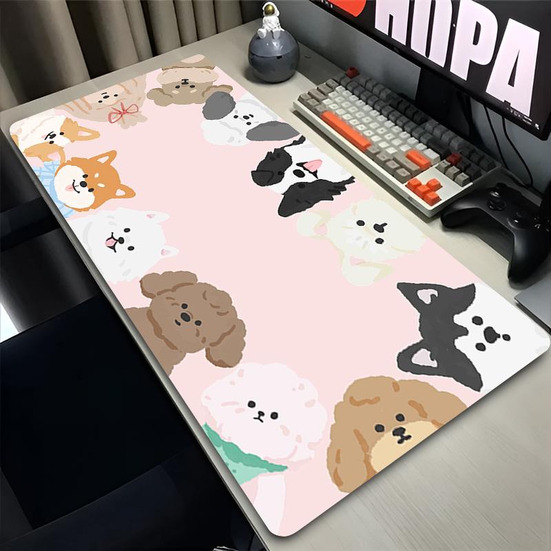 Rubber Mouse Pad Kawaii Nonslip Desk Mat Corgi Dog Cute Large Gaming Mousepad Gamer Hd Printing Mousepad Game Keyboard Pads Xxl