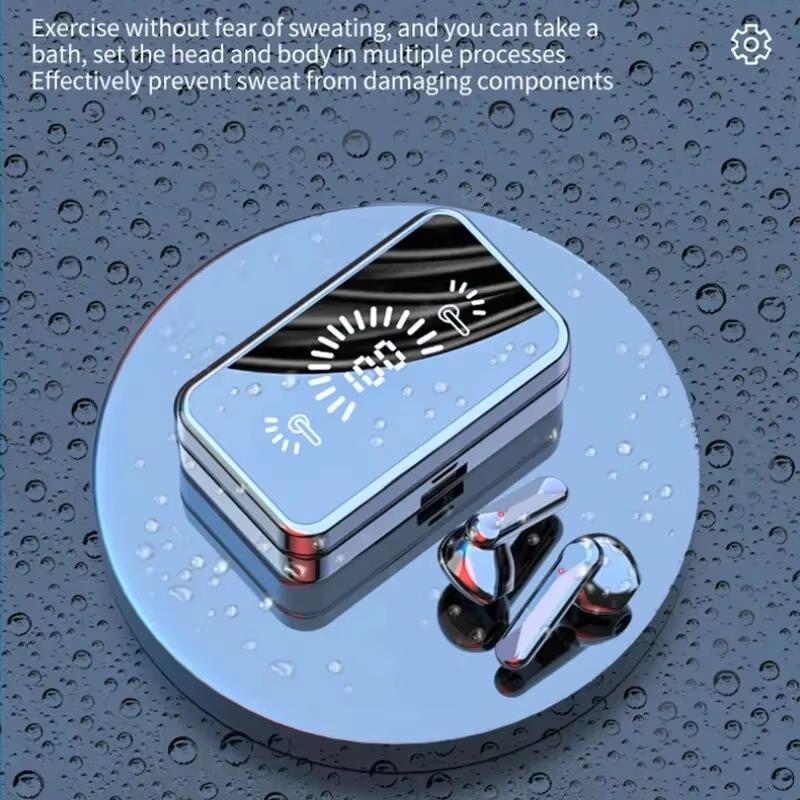 S20 BT Earphone Headphones Mirror Wireless Stereo Headset with Digital DisplayTouch Control Sports Earbuds for Gaming