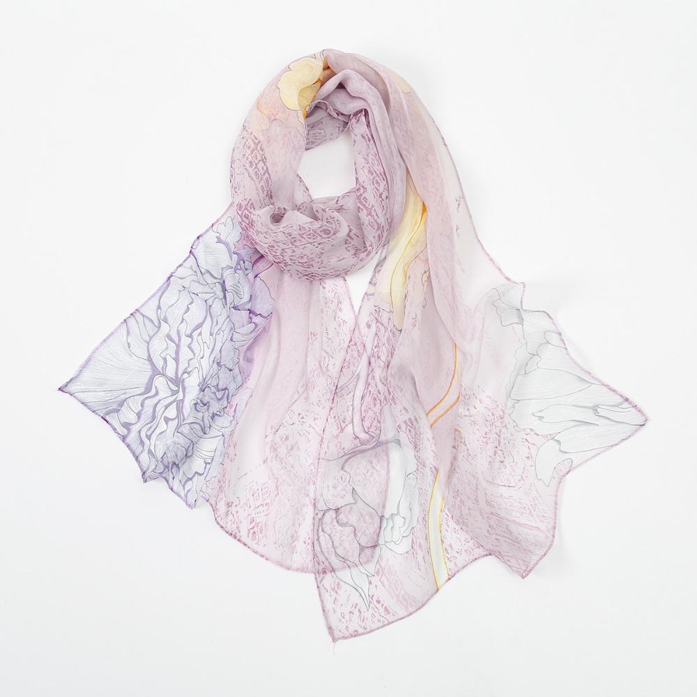 Classic Style Shawl Wrap Print Pattern Sun Protection Scarf New Chiffon Scarf Fashion Accessory