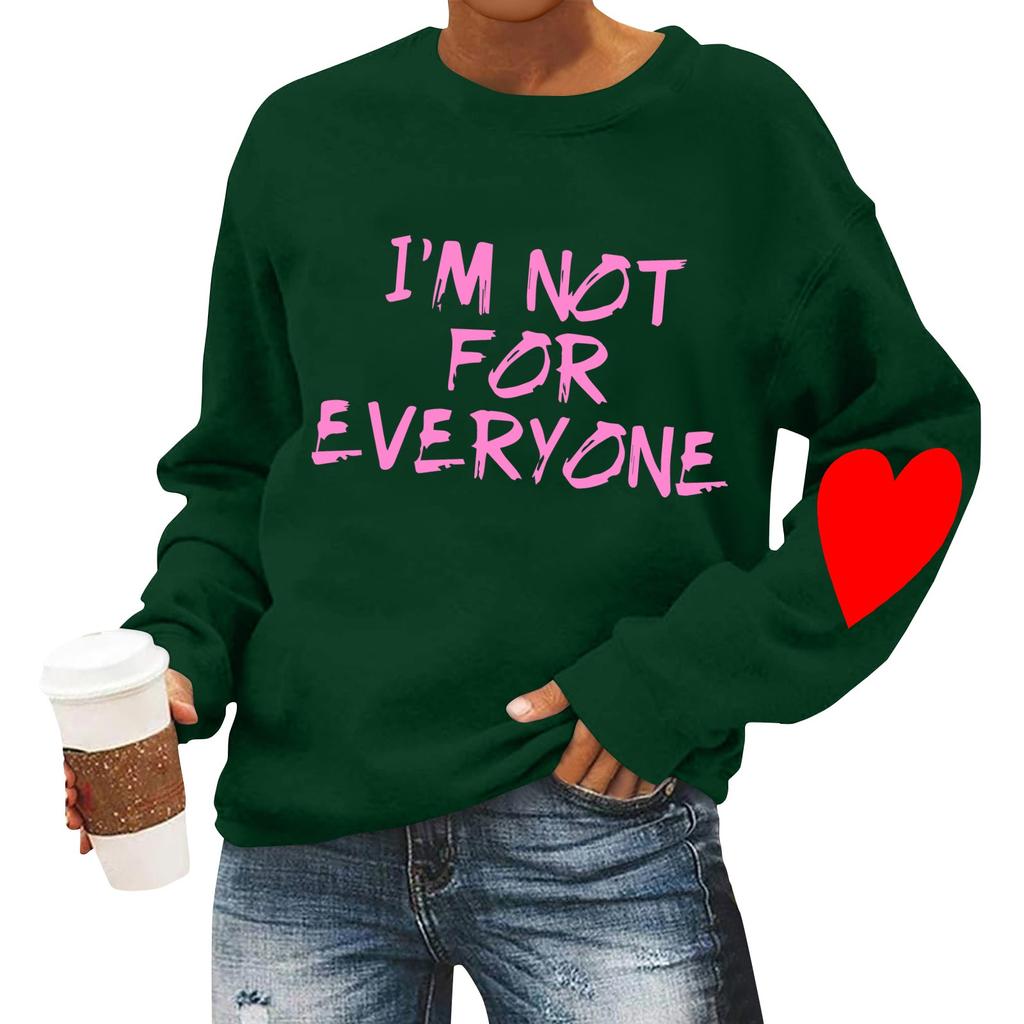 Женская повседневная мода ко Дню святого Валентина с принтом, длинным рукавом, круглым вырезом, толстовки, пуловеры, топы