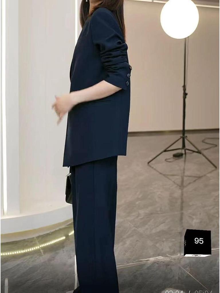 Стиль золовки 2024: Комплект из двух предметов: брюки палаццо свободного кроя больших размеров для женщин - Весна и Осень