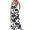 Женское весенне-летнее повседневное модное длинное платье с регулируемыми подтяжками и принтом