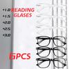 6PCS Blue Light Blocking Glasses Square Nerd Matte Black Anti Ray Eyeglasses Computer Transparent Fashion Eyewear