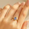 Blue Sapphire Teardrop Gold Plated Ring for Women – Elegant Gemstone Jewelry