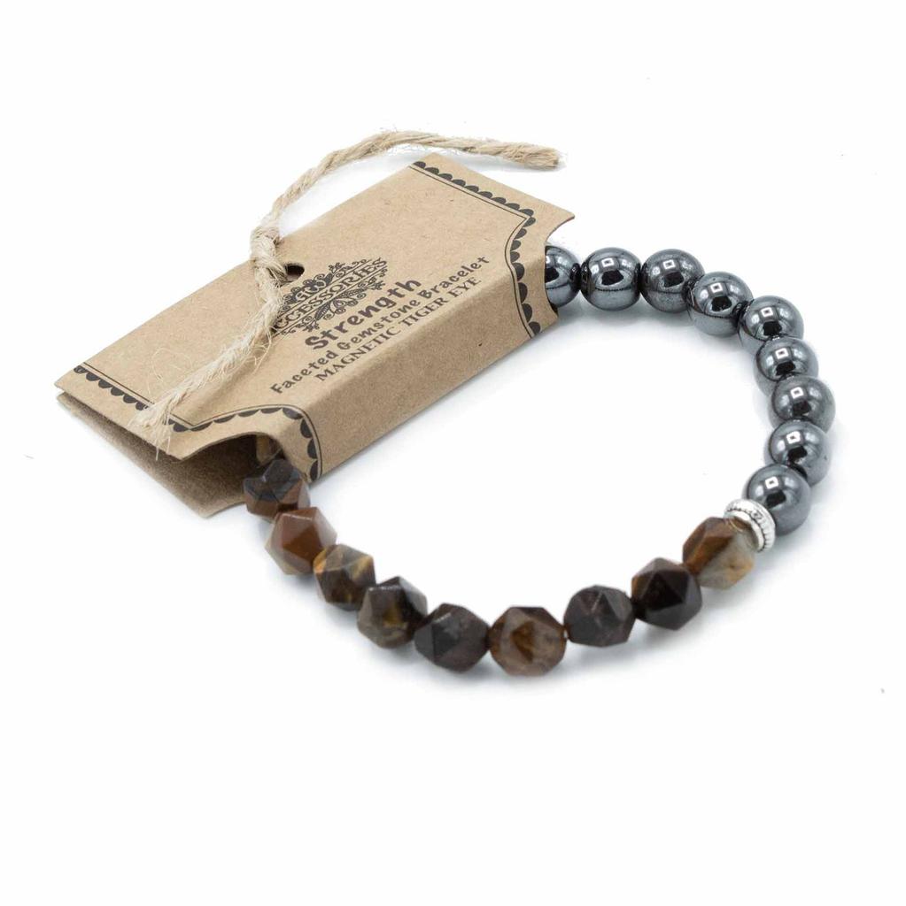 Tiger Eye Bracelet Magnetic Faceted Gemstone