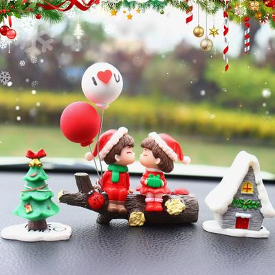 Автомобильные фигурки пар, фигурки, украшения для интерьера, аниме, декор салона автомобиля, центральная консоль, приборная панель, рождественское украшение