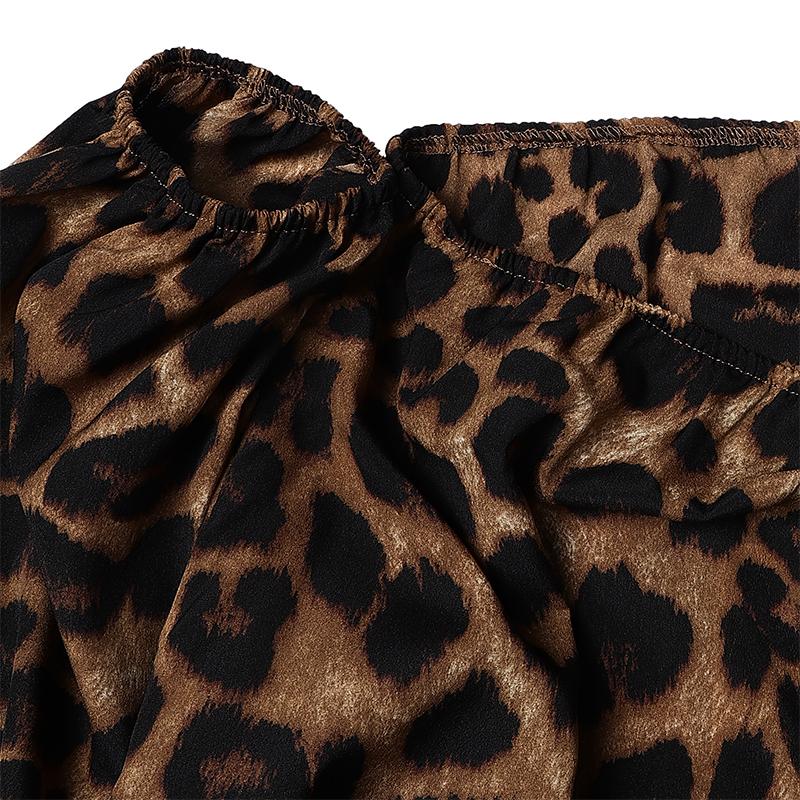 Женские платья больших размеров с открытыми плечами и леопардовым принтом, рукав 3/4