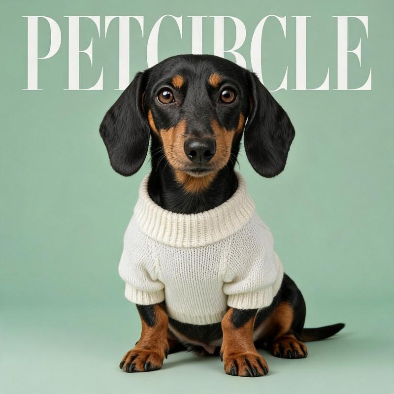 Knitted Dog Sweater With Wave Brown Bear Design Elastic Cuff Warm Pet Top Winter