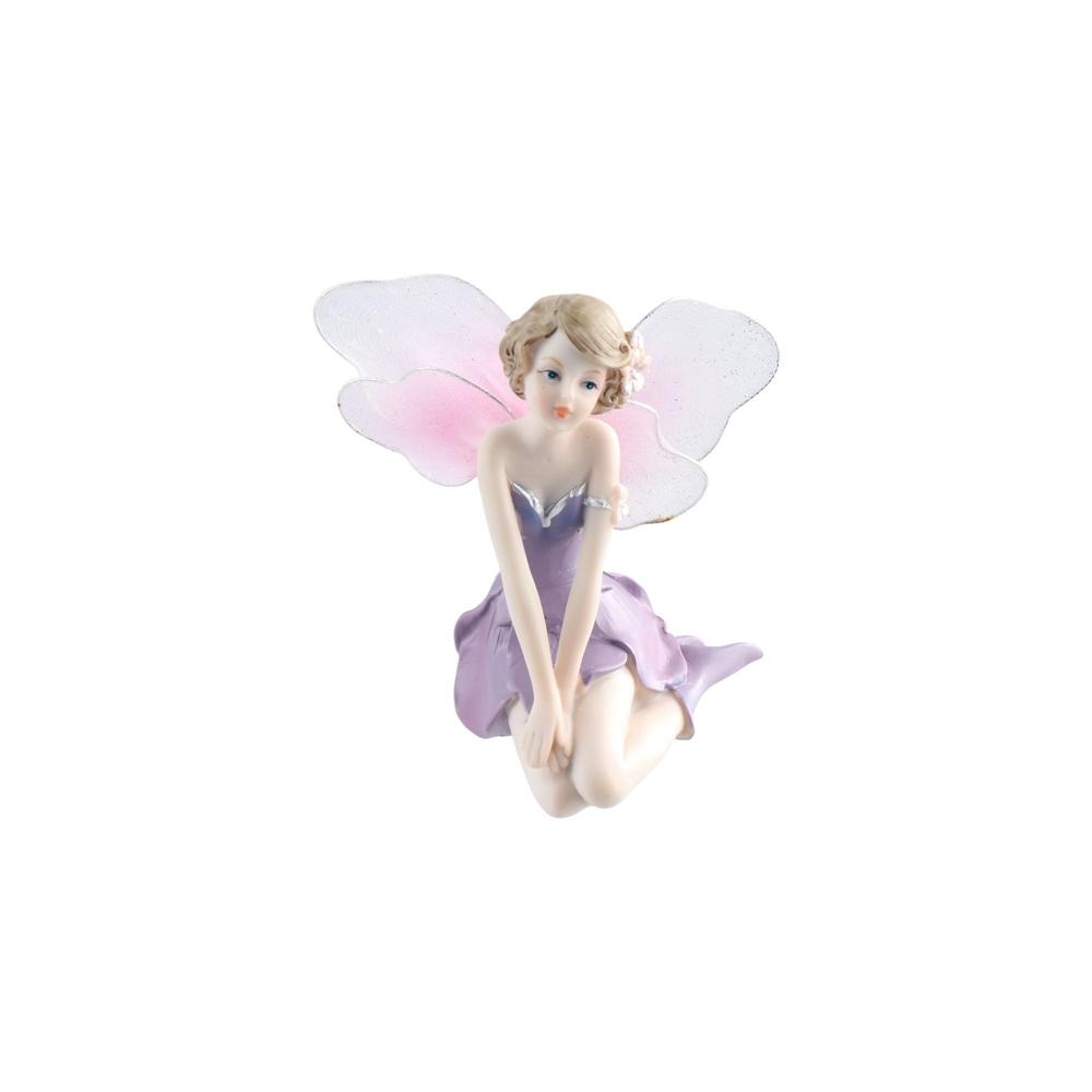 Purple Fairy Girl Miniature Winged Angel Flying Miniature Gift Flower Fairy Figurine  Desktop