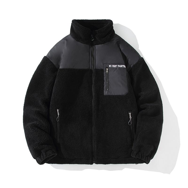 Мужское пальто осень-зима контрастного цвета с хлопковой подкладкой, утолщенное молодежное теплое универсальное пальто из овечьей шерсти для мужчин