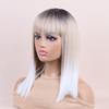 Синтетические светлые коричневые белые красные парики с челкой короткие прямые парики для женщин ежедневный косплей натуральный парик из термостойкого волокна